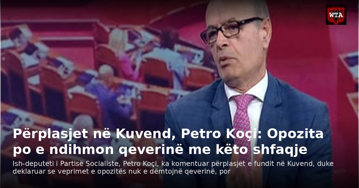 Përplasjet në Kuvend, Petro Koçi: Opozita po e ndihmon qeverinë me këto shfaqje