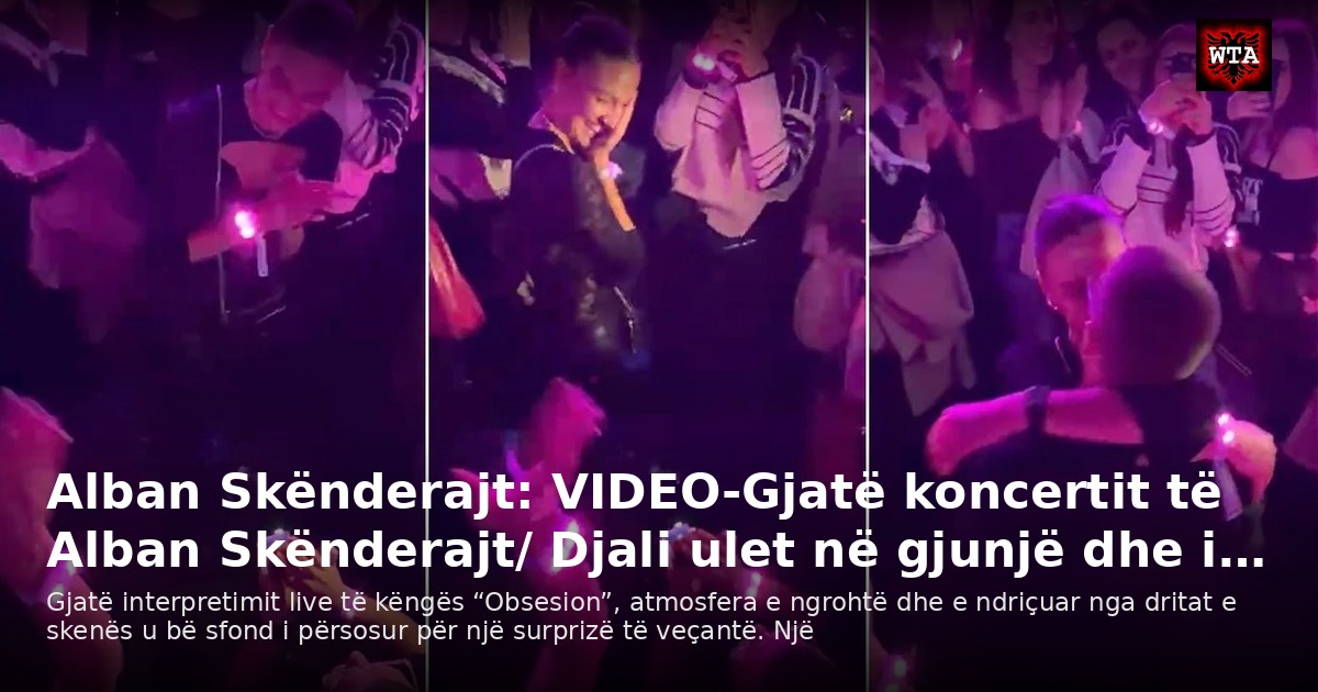 Alban Skënderajt: VIDEO-Gjatë koncertit të Alban Skënderajt/ Djali ulet në gjunjë dhe i…
