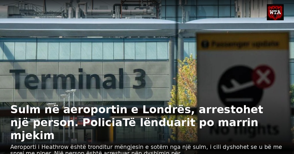 Sulm në aeroportin e Londrës, arrestohet një person. PoliciaTë lënduarit po marrin mjekim