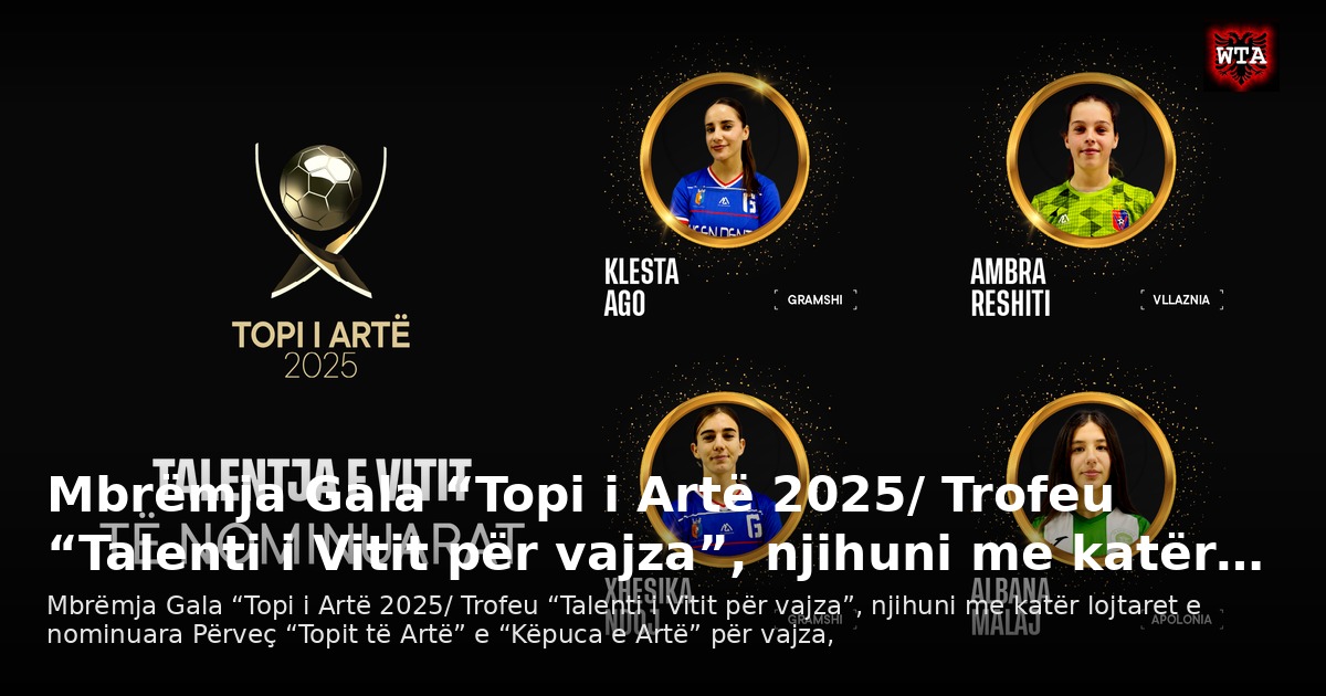 Mbrëmja Gala “Topi i Artë 2025/ Trofeu “Talenti i Vitit për vajza”, njihuni me katër…
