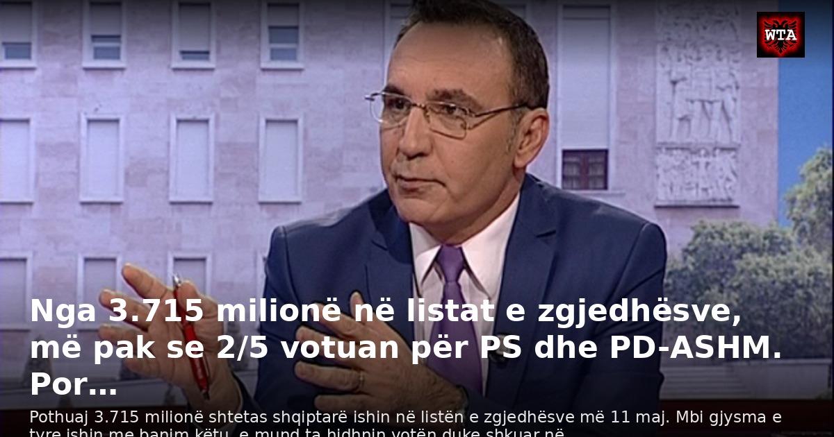Nga 3.715 milionë në listat e zgjedhësve, më pak se 2/5 votuan për PS dhe PD-ASHM. Por…