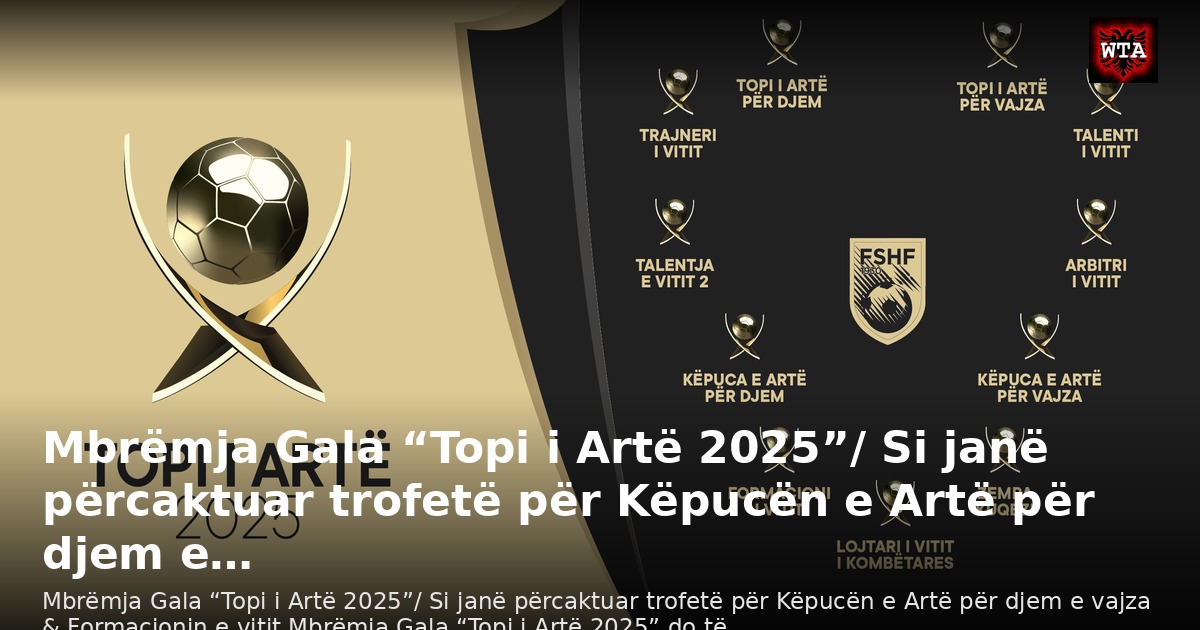 Mbrëmja Gala “Topi i Artë 2025”/ Si janë përcaktuar trofetë për Këpucën e Artë për djem e…