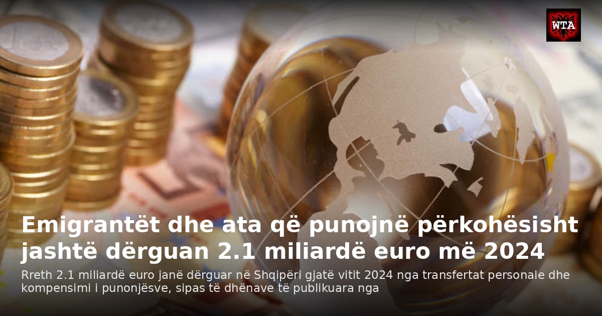 Emigrantët dhe ata që punojnë përkohësisht jashtë dërguan 2.1 miliardë euro më 2024