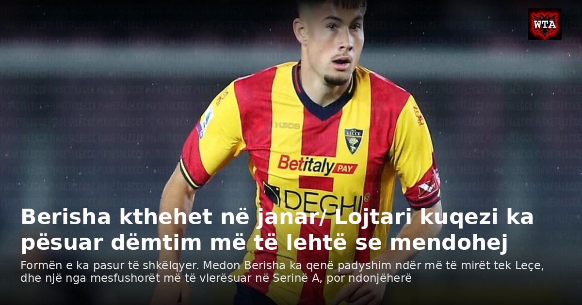 Berisha kthehet në janar/ Lojtari kuqezi ka pësuar dëmtim më të lehtë se mendohej