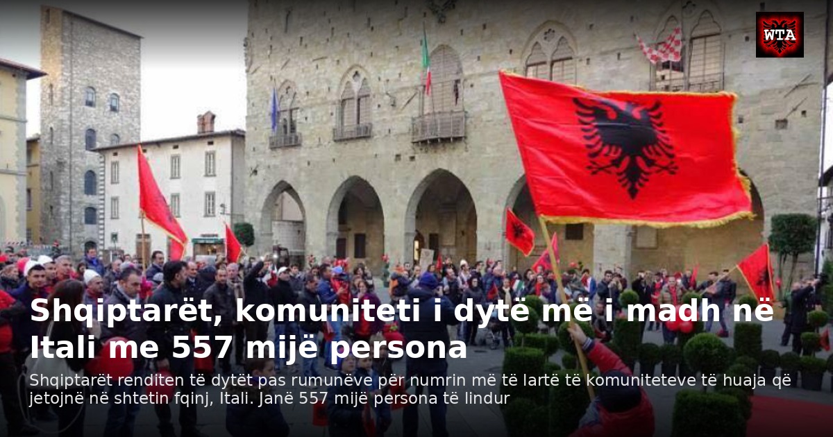 Shqiptarët, komuniteti i dytë më i madh në Itali me 557 mijë persona