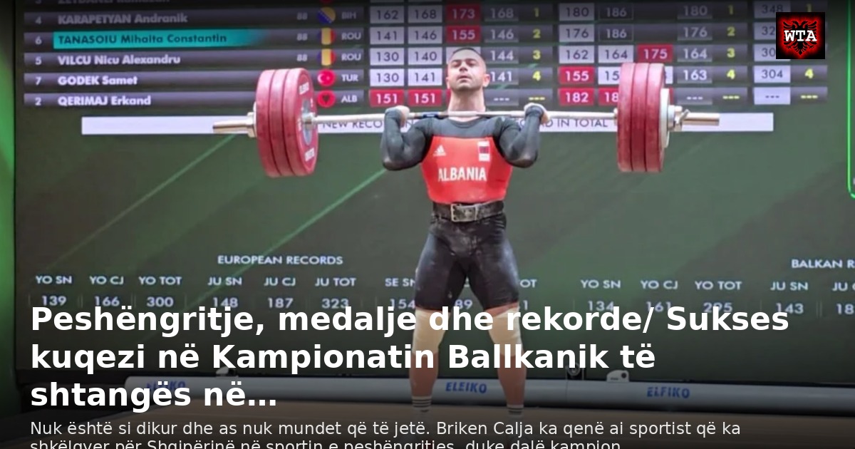 Peshëngritje, medalje dhe rekorde/ Sukses kuqezi në Kampionatin Ballkanik të shtangës në…