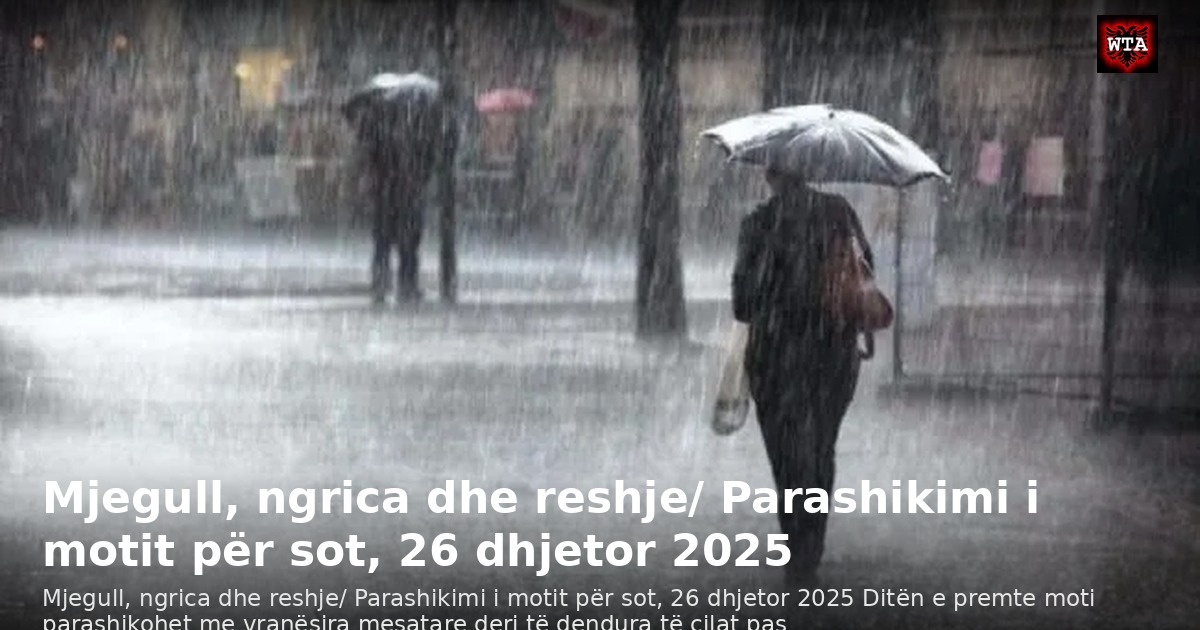 Mjegull, ngrica dhe reshje/ Parashikimi i motit për sot, 26 dhjetor 2025