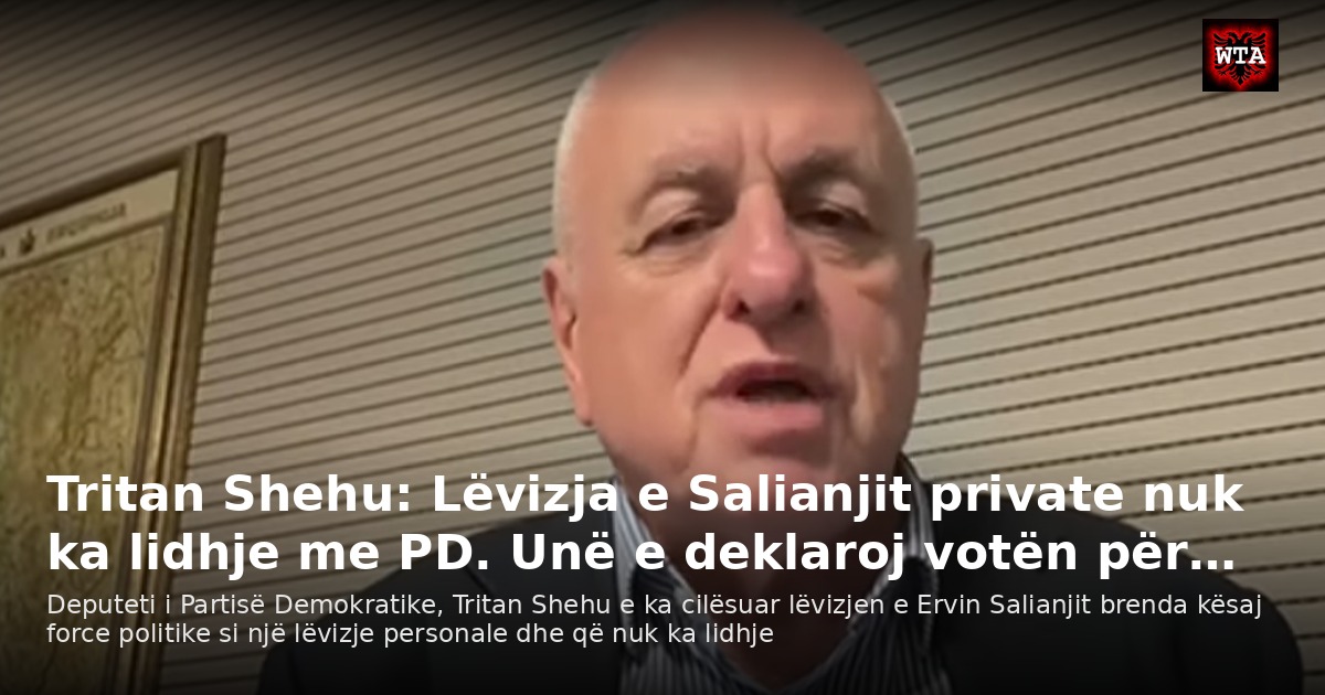 Tritan Shehu: Lëvizja e Salianjit private nuk ka lidhje me PD. Unë e deklaroj votën për…