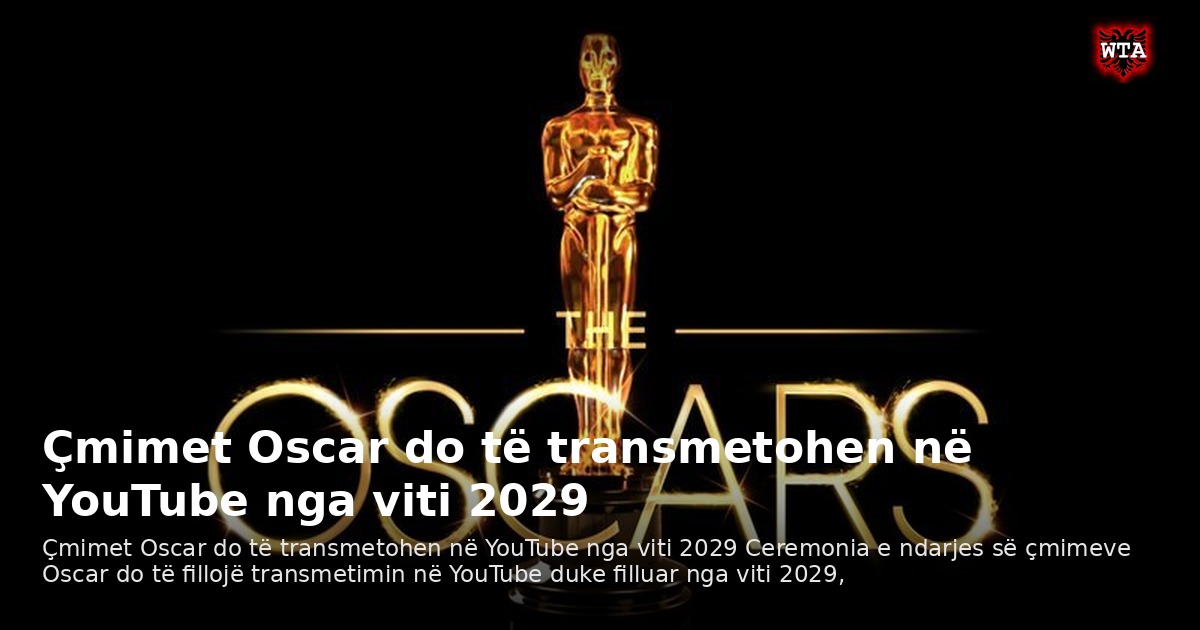 Çmimet Oscar do të transmetohen në YouTube nga viti 2029