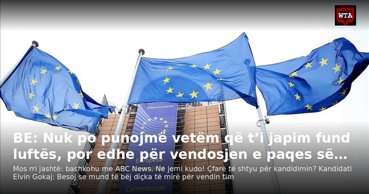 BE: Nuk po punojmë vetëm që t’i japim fund luftës, por edhe për vendosjen e paqes së…