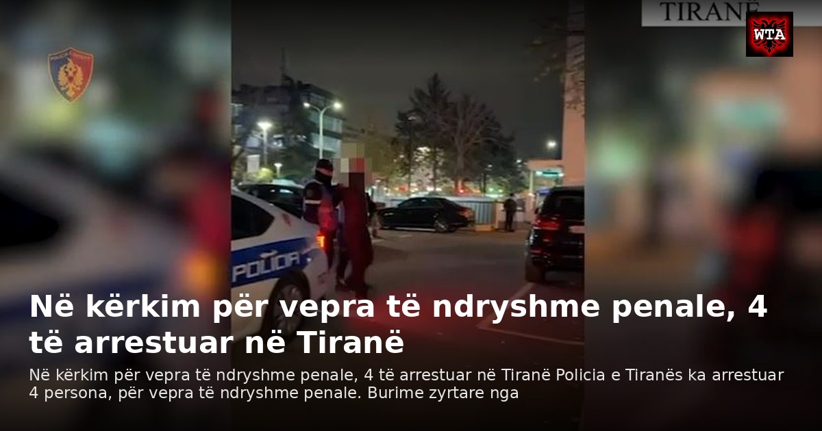 Në kërkim për vepra të ndryshme penale, 4 të arrestuar në Tiranë