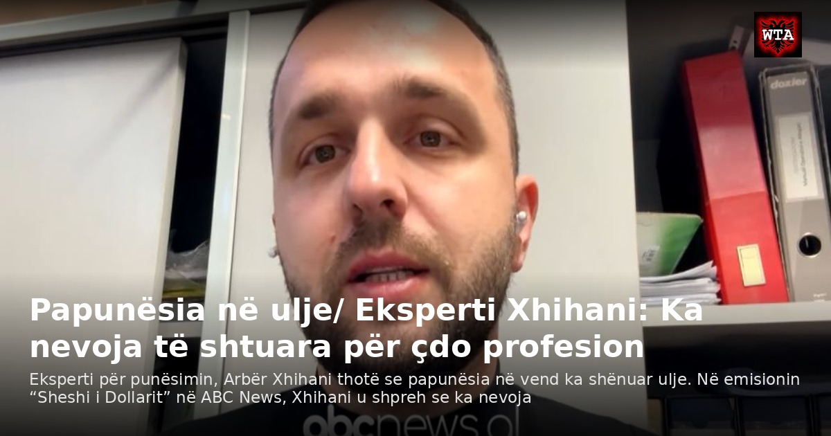 Papunësia në ulje/ Eksperti Xhihani: Ka nevoja të shtuara për çdo profesion