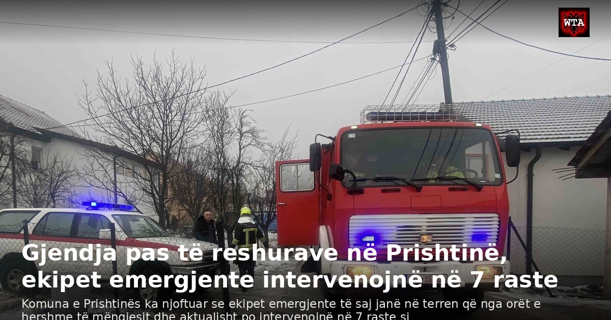 Gjendja pas të reshurave në Prishtinë, ekipet emergjente intervenojnë në 7 raste