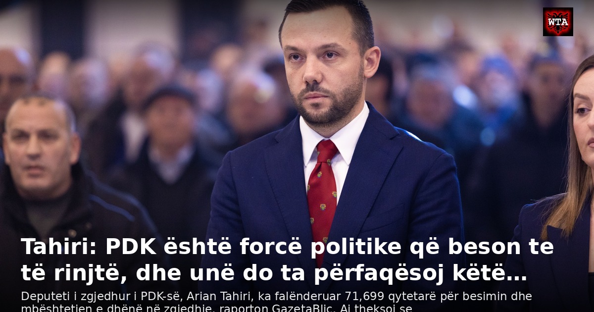 Tahiri: PDK është forcë politike që beson te të rinjtë, dhe unë do ta përfaqësoj këtë…