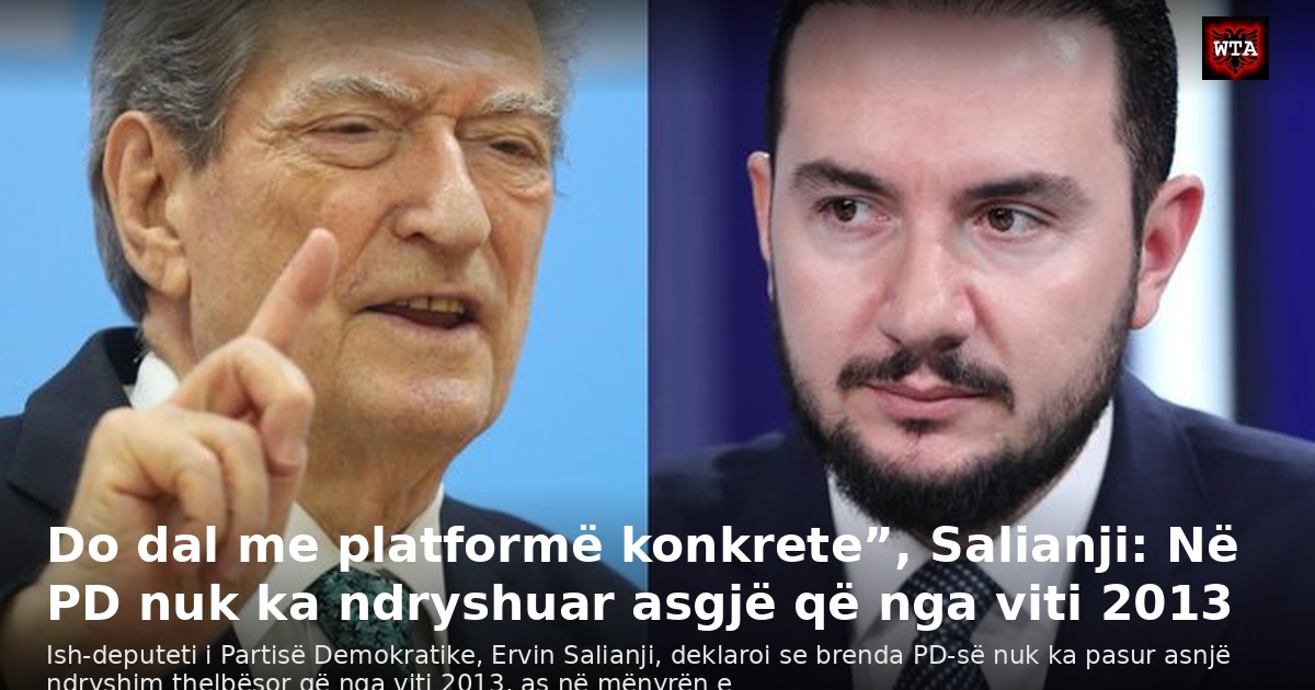 Do dal me platformë konkrete”, Salianji: Në PD nuk ka ndryshuar asgjë që nga viti 2013