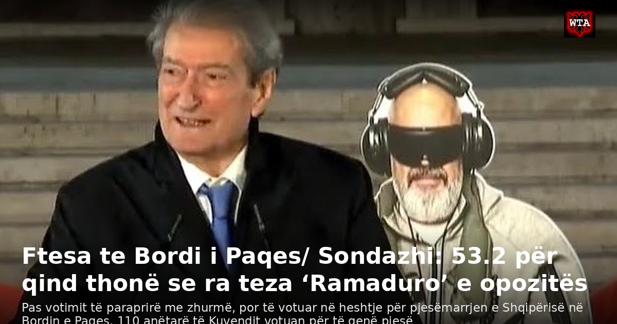 Ftesa te Bordi i Paqes/ Sondazhi: 53.2 për qind thonë se ra teza ‘Ramaduro’ e opozitës