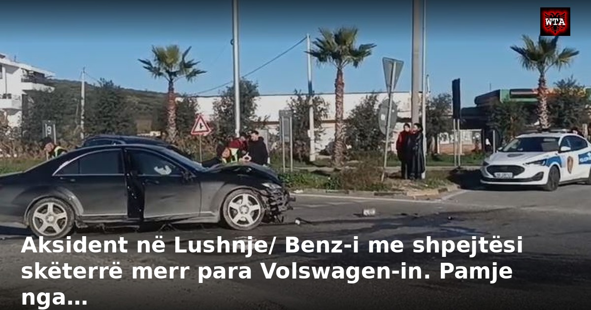 Aksident në Lushnje/ Benz-i me shpejtësi skëterrë merr para Volswagen-in. Pamje nga…