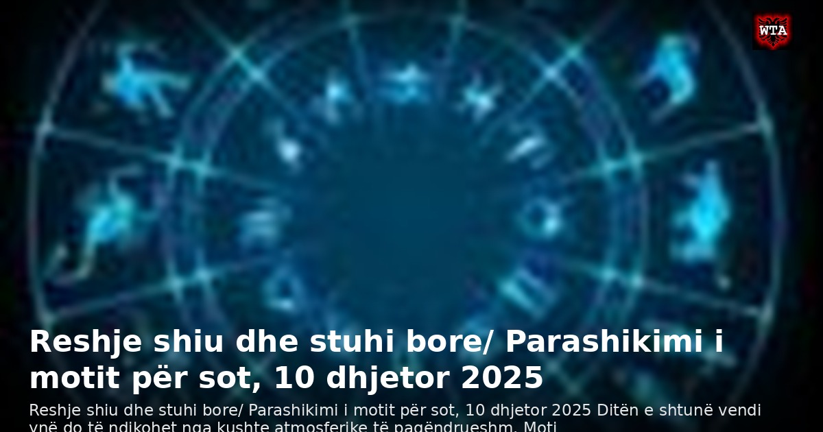 Reshje shiu dhe stuhi bore/ Parashikimi i motit për sot, 10 dhjetor 2025