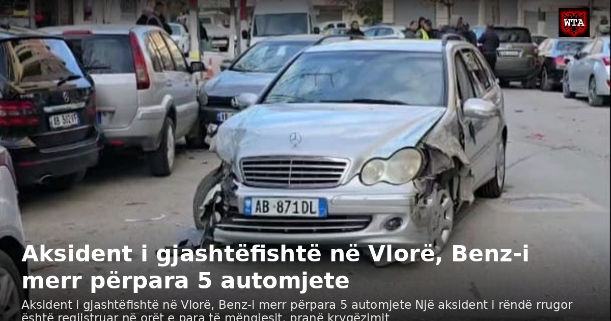 Aksident i gjashtëfishtë në Vlorë, Benz-i merr përpara 5 automjete
