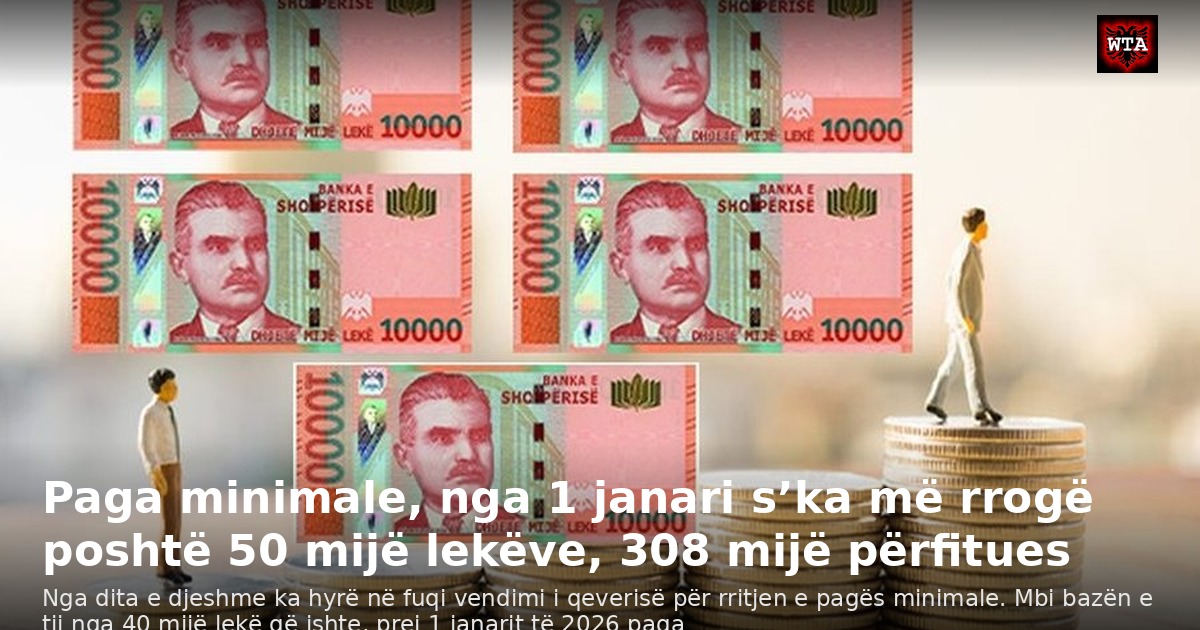 Paga minimale, nga 1 janari s’ka më rrogë poshtë 50 mijë lekëve, 308 mijë përfitues