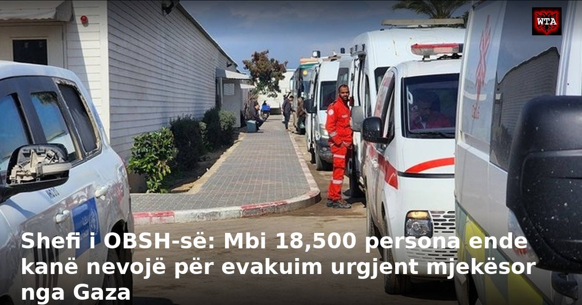 Shefi i OBSH-së: Mbi 18,500 persona ende kanë nevojë për evakuim urgjent mjekësor nga Gaza