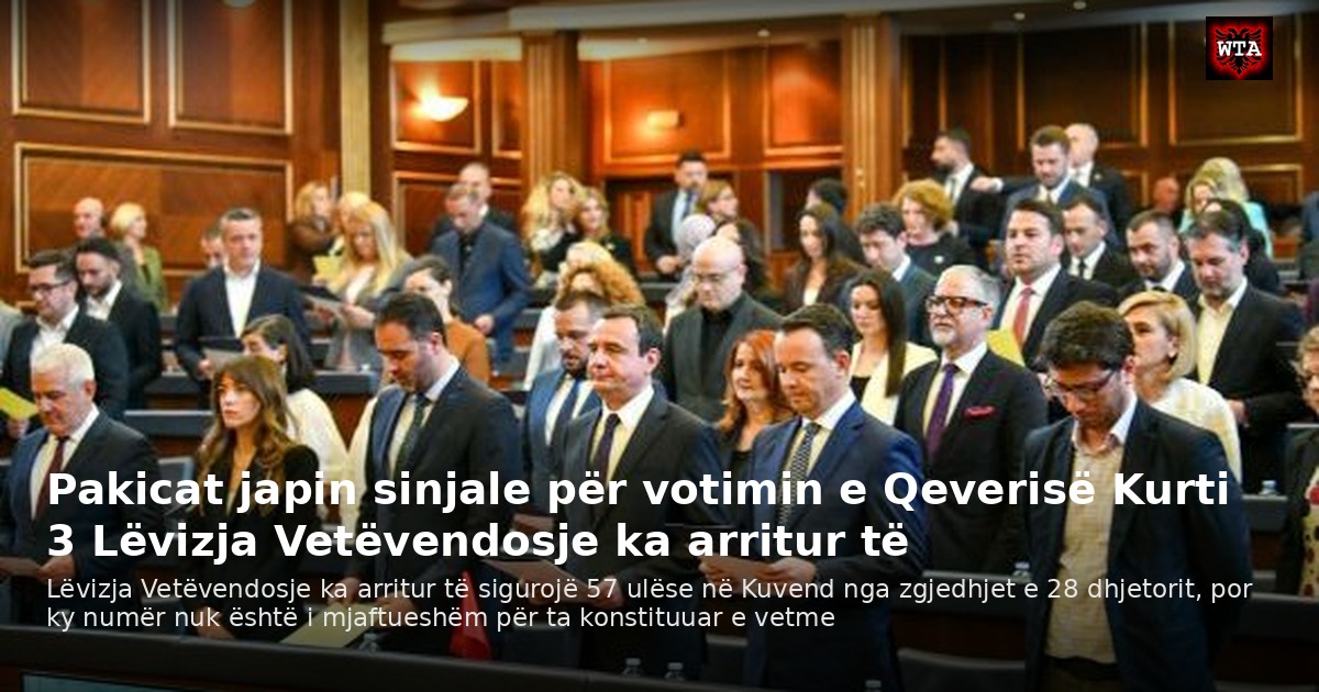 Pakicat japin sinjale për votimin e Qeverisë Kurti 3 Lëvizja Vetëvendosje ka arritur të