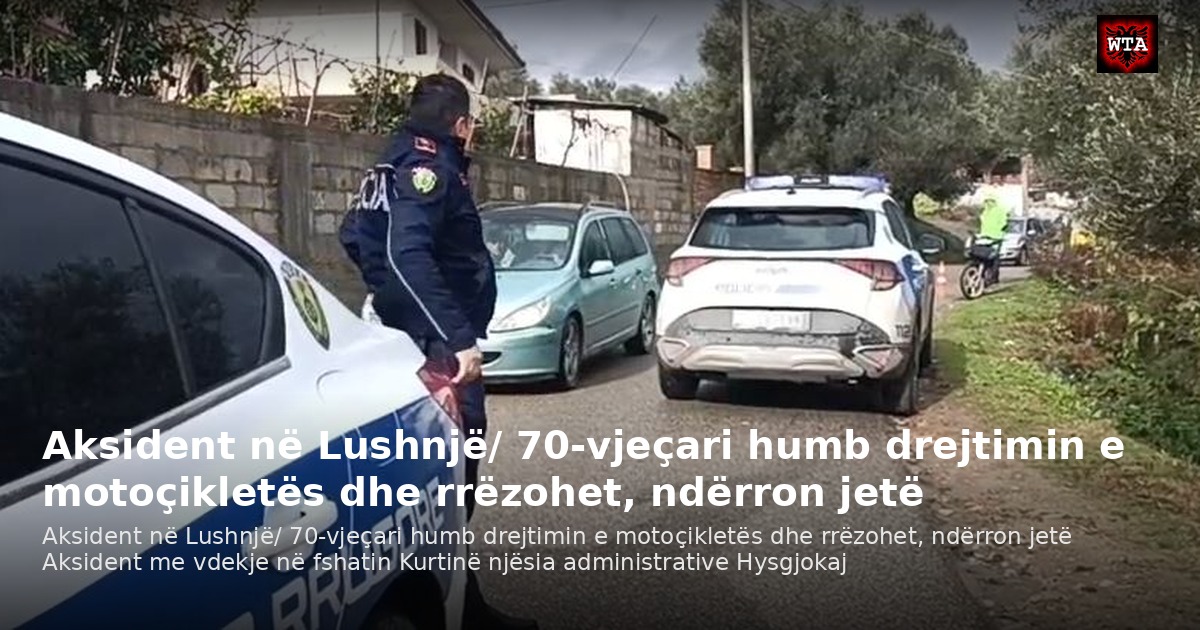 Aksident në Lushnjë/ 70-vjeçari humb drejtimin e motoçikletës dhe rrëzohet, ndërron jetë