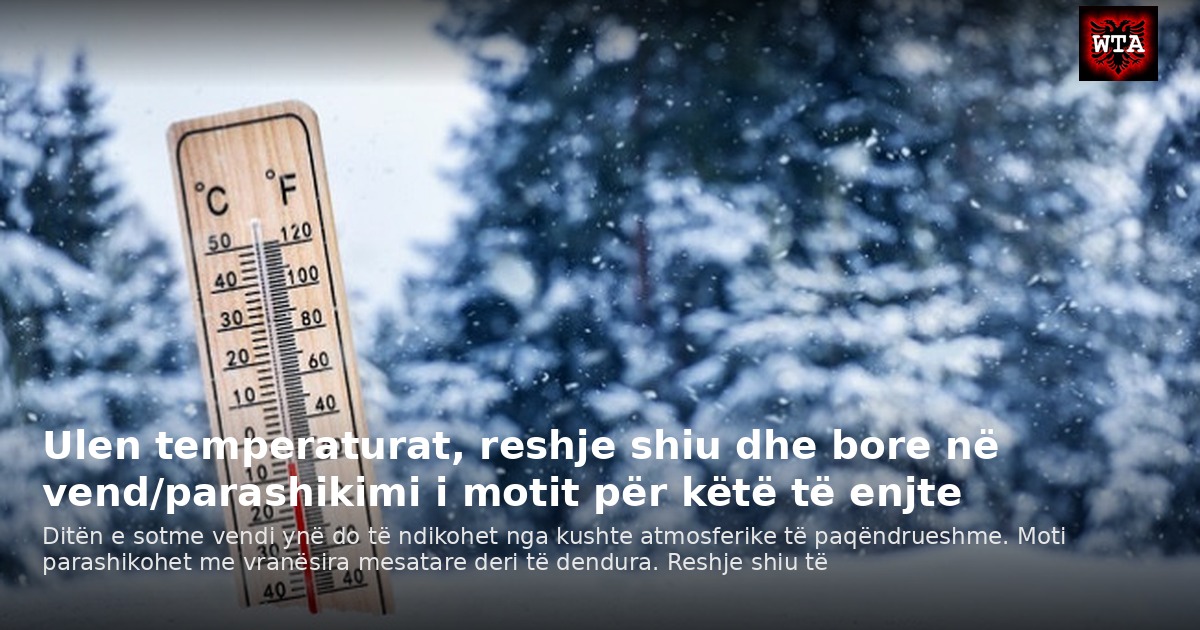 Ulen temperaturat, reshje shiu dhe bore në vend/parashikimi i motit për këtë të enjte