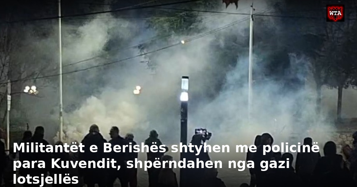 Militantët e Berishës shtyhen me policinë para Kuvendit, shpërndahen nga gazi lotsjellës