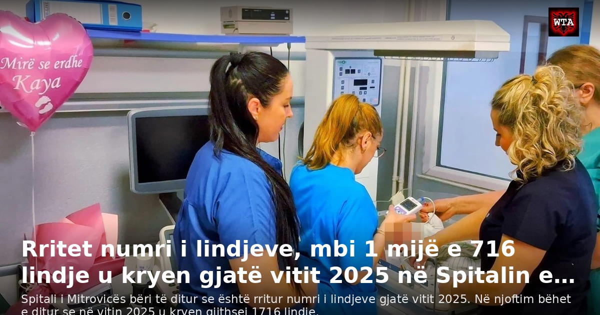 Rritet numri i lindjeve, mbi 1 mijë e 716 lindje u kryen gjatë vitit 2025 në Spitalin e…