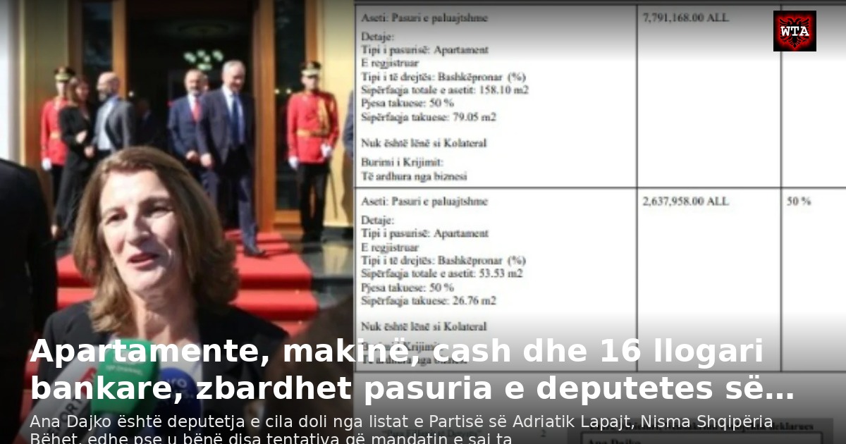 Apartamente, makinë, cash dhe 16 llogari bankare, zbardhet pasuria e deputetes së…