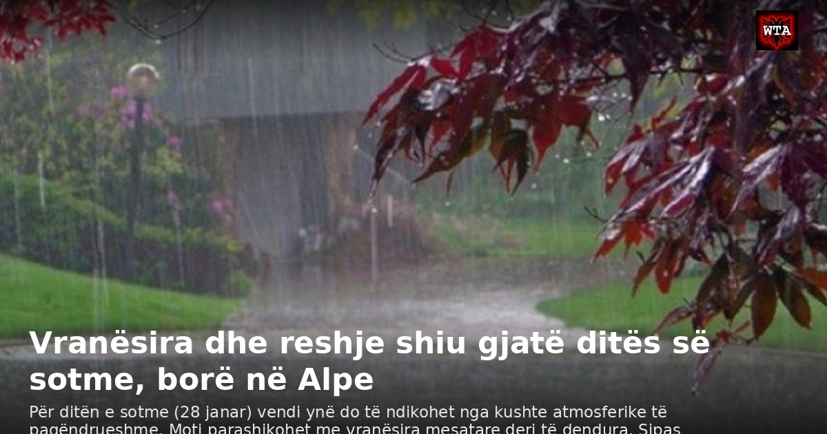 Vranësira dhe reshje shiu gjatë ditës së sotme, borë në Alpe
