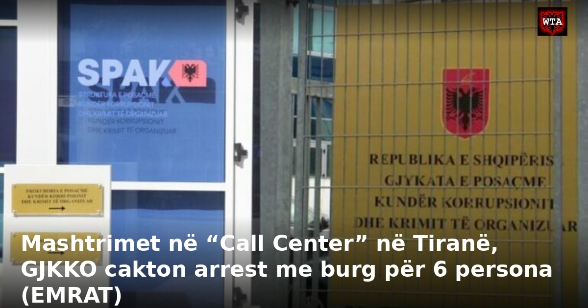 Mashtrimet në “Call Center” në Tiranë, GJKKO cakton arrest me burg për 6 persona (EMRAT)