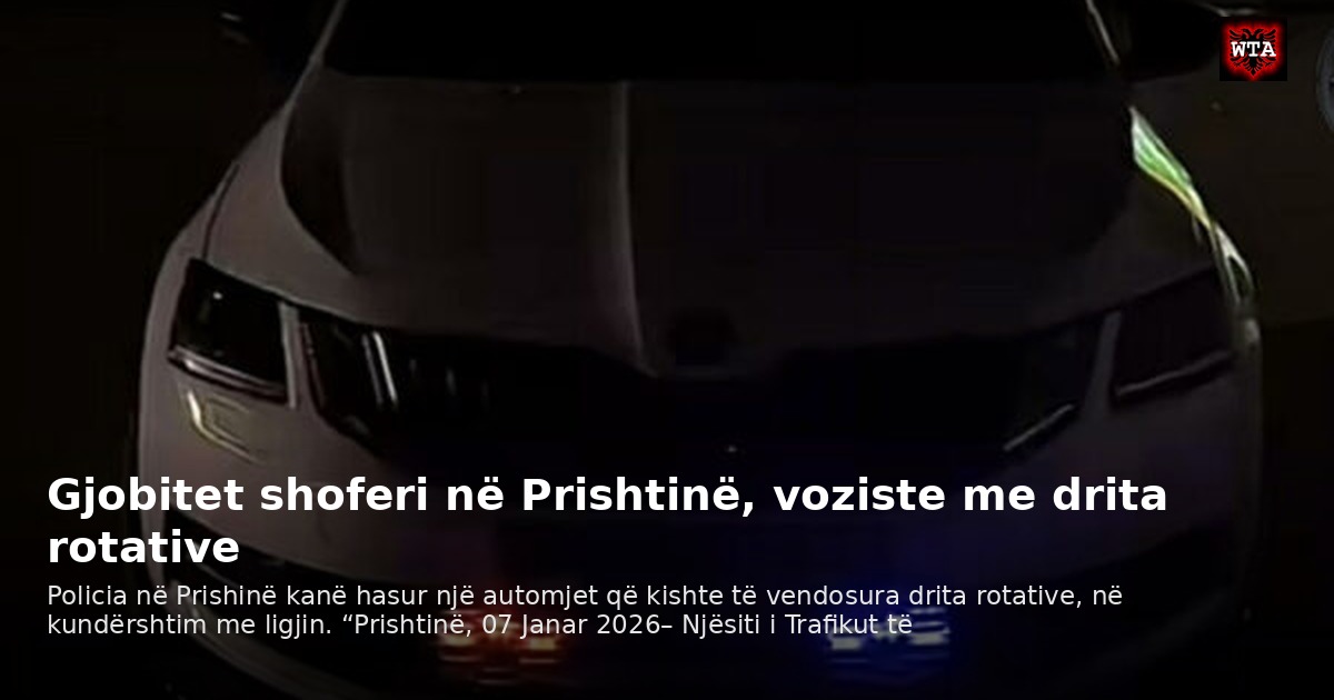 Gjobitet shoferi në Prishtinë, voziste me drita rotative