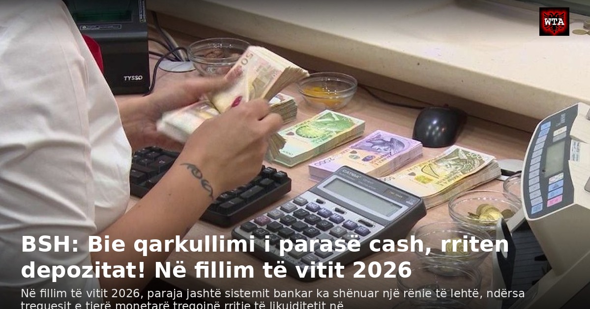 BSH: Bie qarkullimi i parasë cash, rriten depozitat! Në fillim të vitit 2026