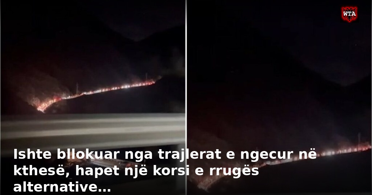 Ishte bllokuar nga trajlerat e ngecur në kthesë, hapet një korsi e rrugës alternative…