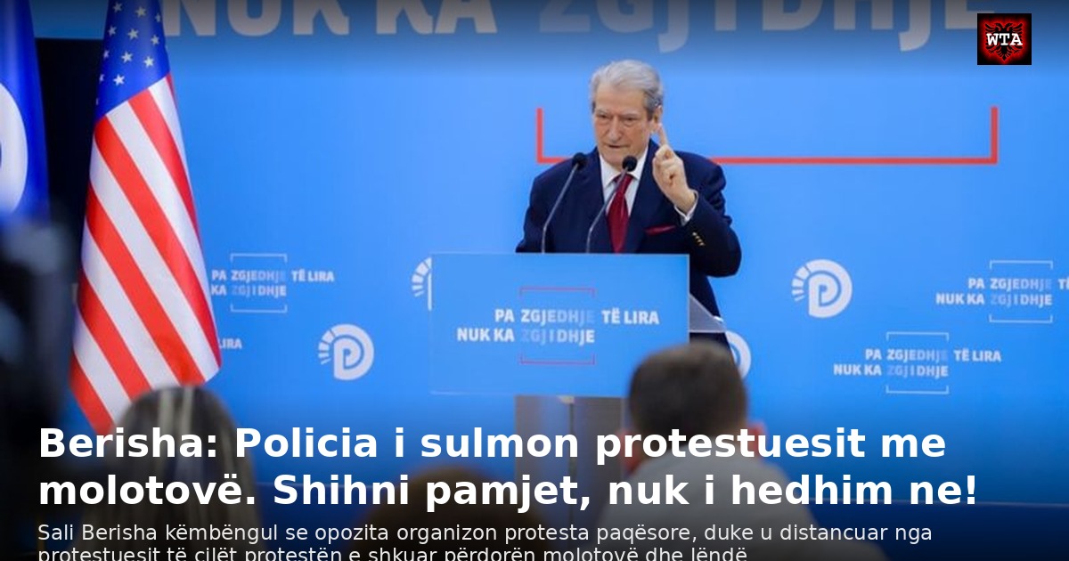 Berisha: Policia i sulmon protestuesit me molotovë. Shihni pamjet, nuk i hedhim ne!