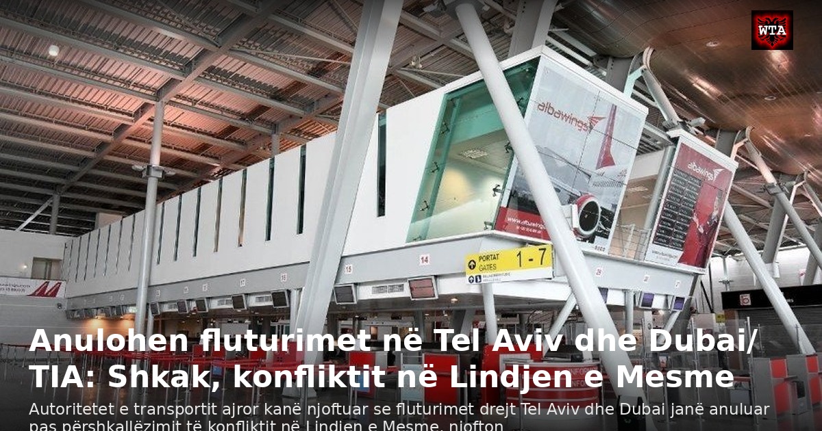 Anulohen fluturimet në Tel Aviv dhe Dubai/ TIA: Shkak, konfliktit në Lindjen e Mesme