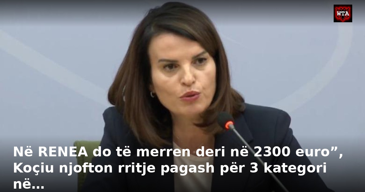 Në RENEA do të merren deri në 2300 euro”, Koçiu njofton rritje pagash për 3 kategori në…