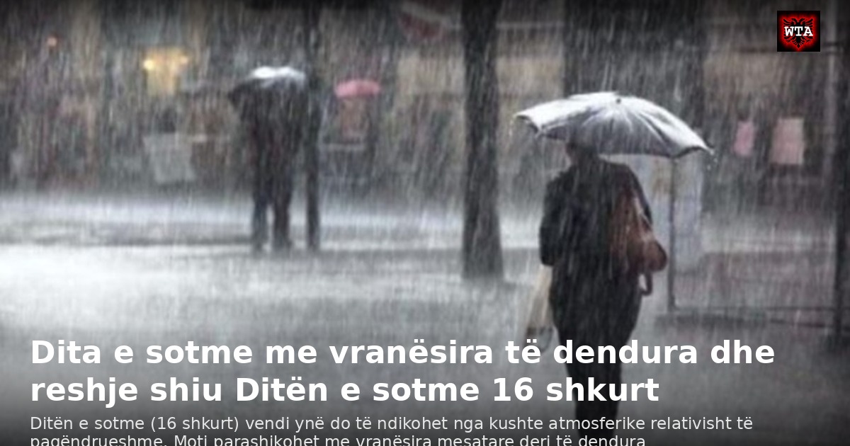 Dita e sotme me vranësira të dendura dhe reshje shiu Ditën e sotme 16 shkurt