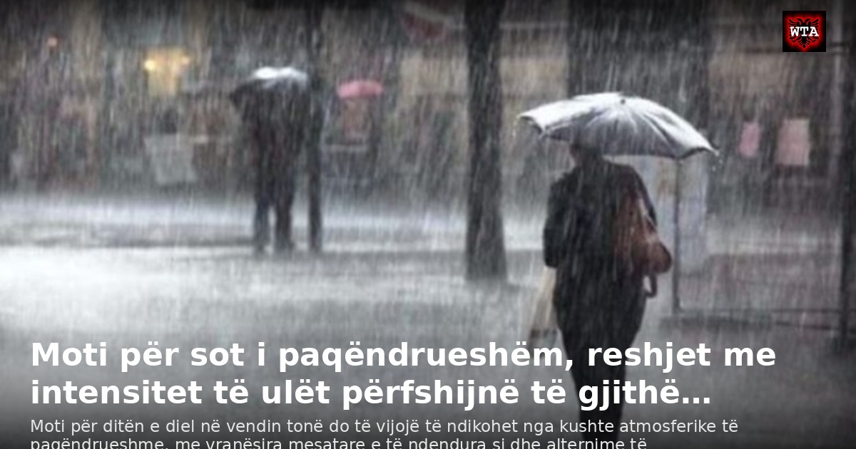 Moti për sot i paqëndrueshëm, reshjet me intensitet të ulët përfshijnë të gjithë…