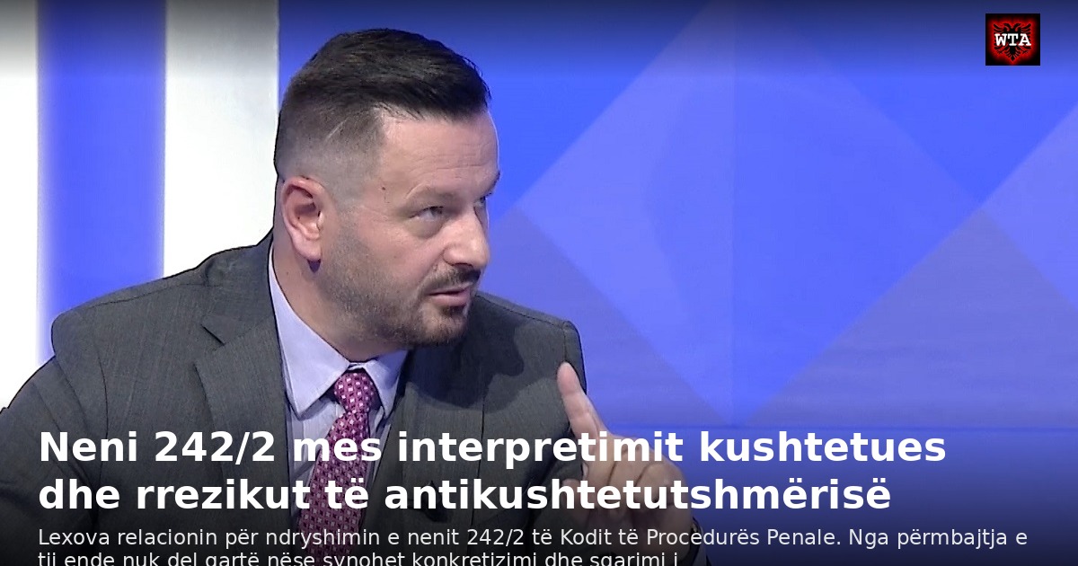Neni 242/2 mes interpretimit kushtetues dhe rrezikut të antikushtetutshmërisë