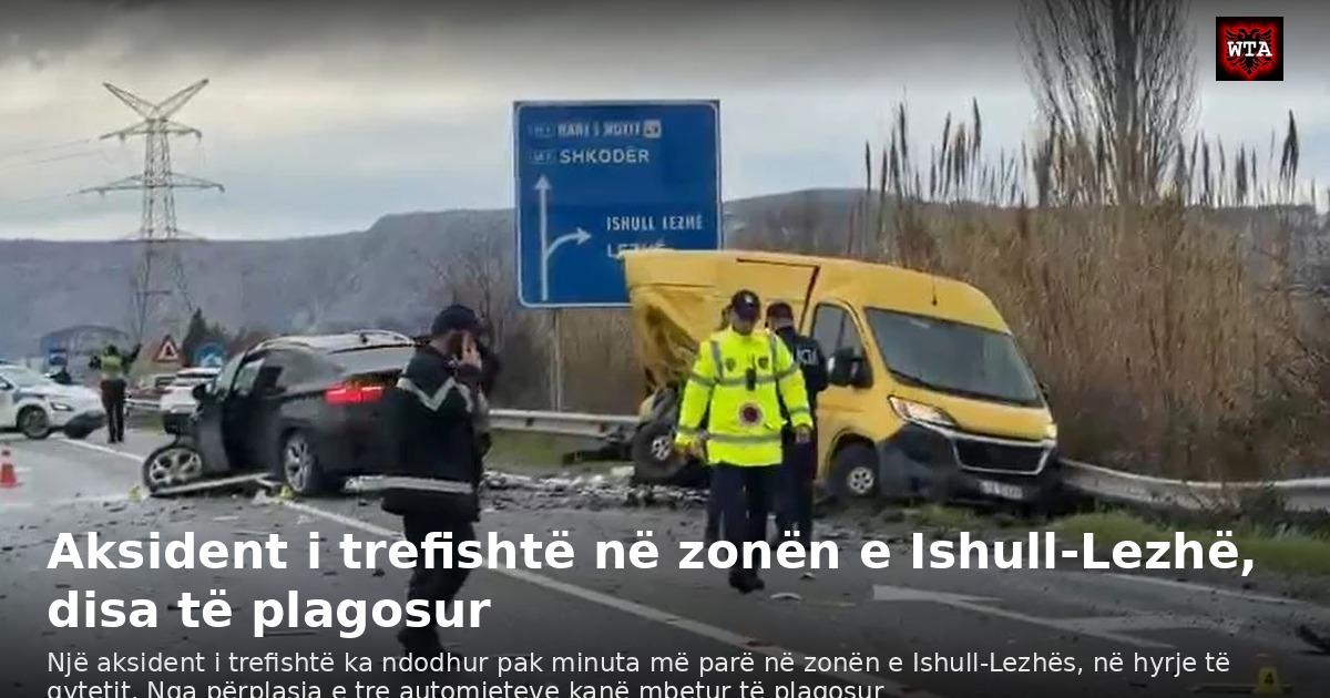 Aksident i trefishtë në zonën e Ishull-Lezhë, disa të plagosur