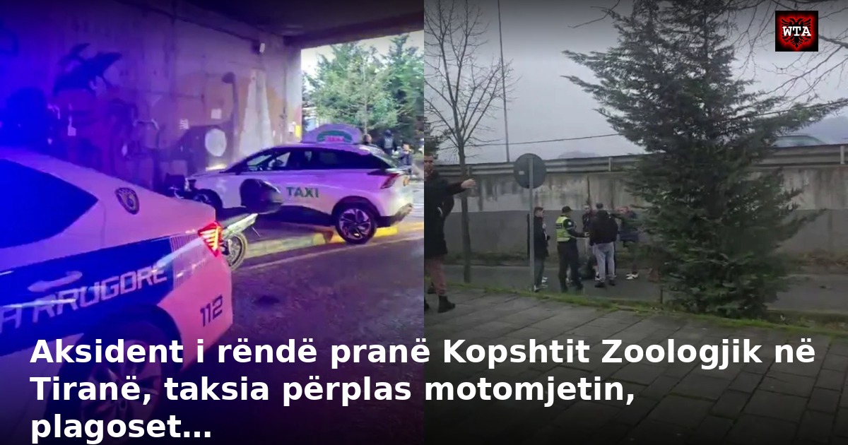 Aksident i rëndë pranë Kopshtit Zoologjik në Tiranë, taksia përplas motomjetin, plagoset…