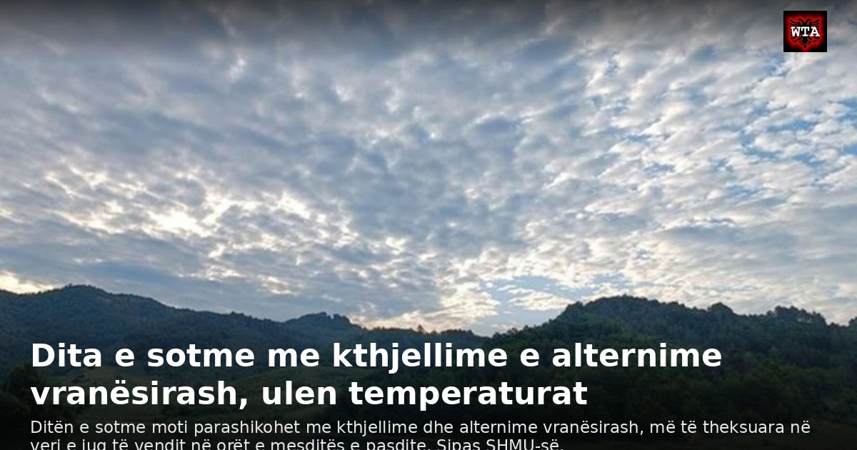 Dita e sotme me kthjellime e alternime vranësirash, ulen temperaturat
