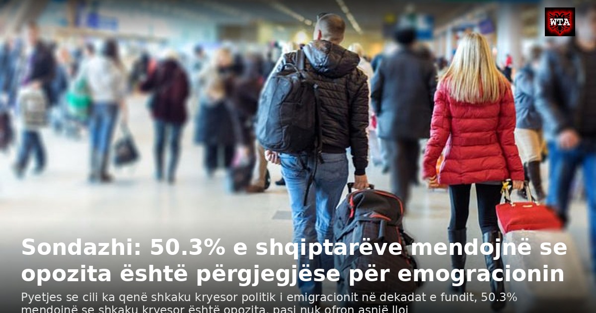 Sondazhi: 50.3% e shqiptarëve mendojnë se opozita është përgjegjëse për emogracionin