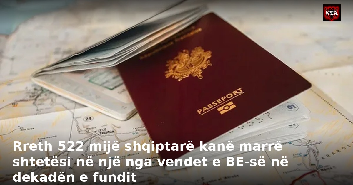 Rreth 522 mijë shqiptarë kanë marrë shtetësi në një nga vendet e BE-së në dekadën e fundit