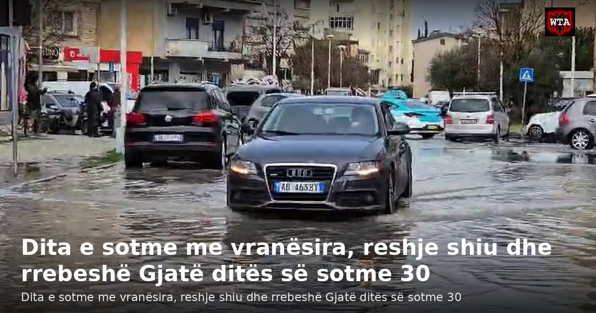 Dita e sotme me vranësira, reshje shiu dhe rrebeshë Gjatë ditës së sotme 30
