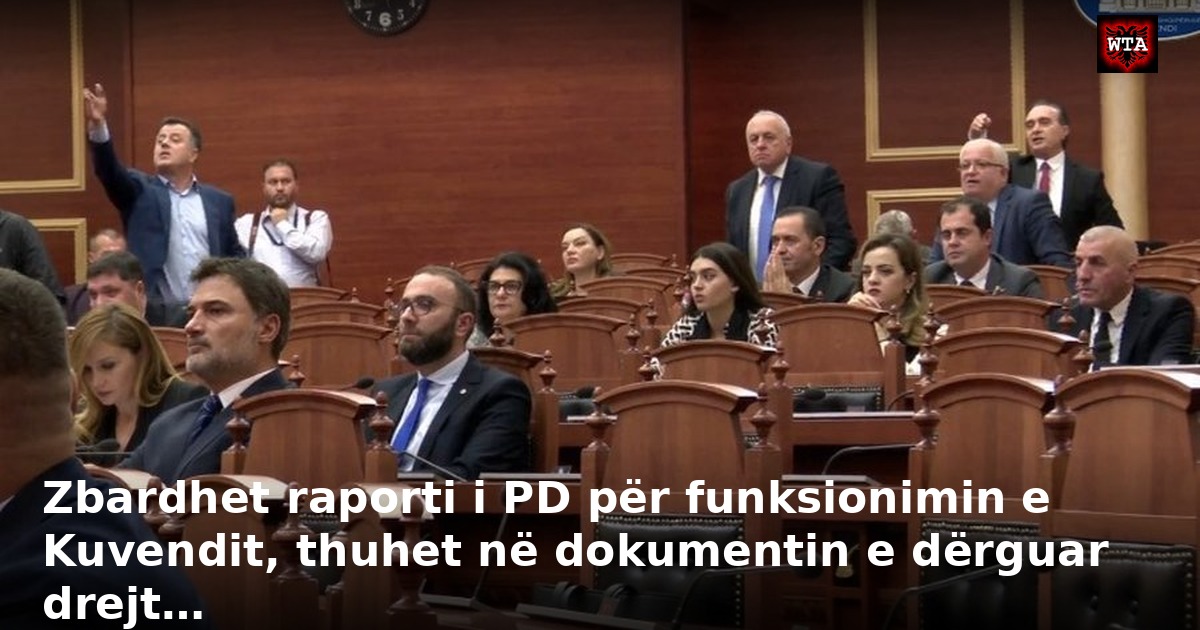 Zbardhet raporti i PD për funksionimin e Kuvendit, thuhet në dokumentin e dërguar drejt…