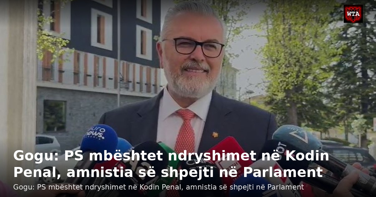 Gogu: PS mbështet ndryshimet në Kodin Penal, amnistia së shpejti në Parlament